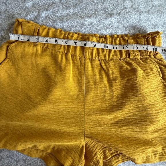 Hem & Thread Mustard Yellow High Waist Shorts Size L - Picture 7 of 9